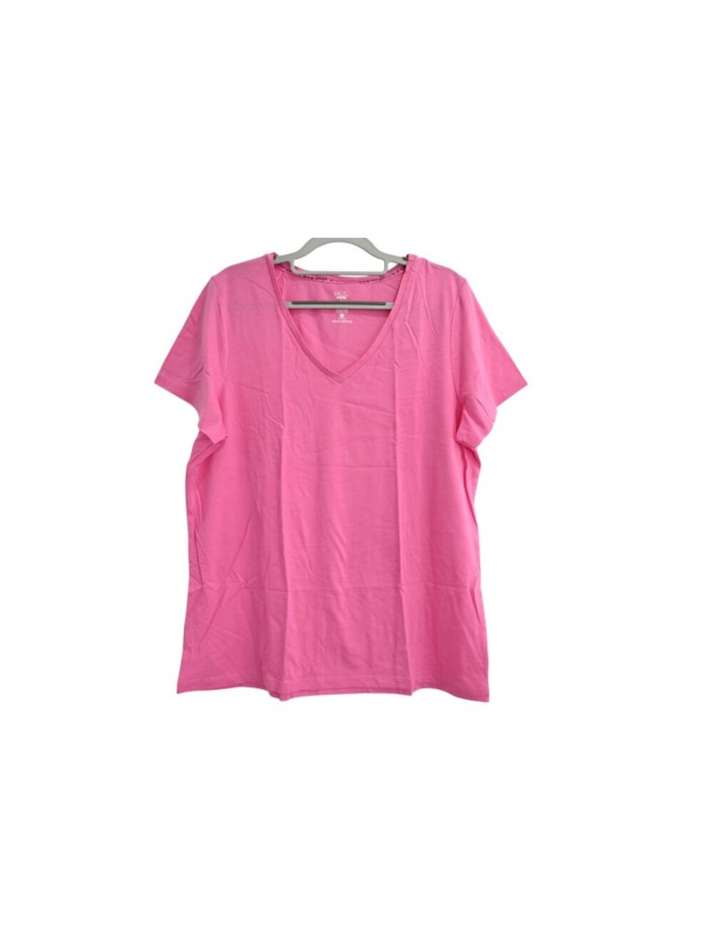 NWT HUE SleepWell V Neck Short Sleeve Tee Cooling Sz L Phlox Pink PJ62221F
